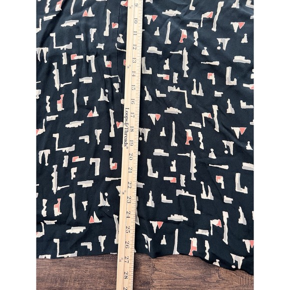 Vintage Japanese Kimono Haori Jacket Silk Black All Over Print Lined Womens Mens - Picture 7 of 8